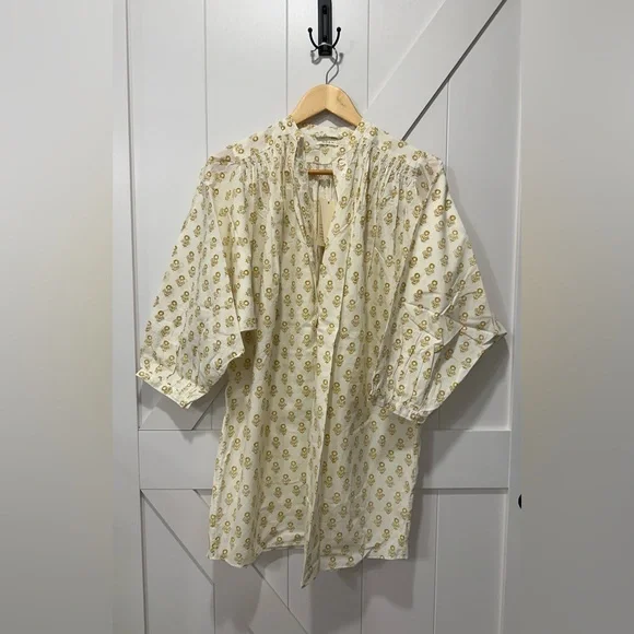 NWT DOEN Opal Dress in Cream Sunflower Block Print - XS - Picture 2 of 8